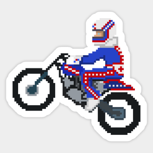 70's motorcycle daredevil 8bit pixel art Sticker